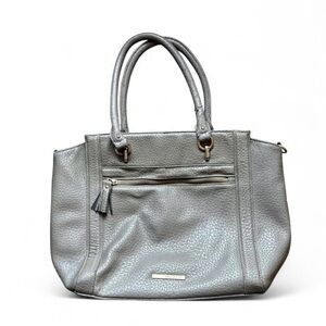 Classic Tote Handbag in Metallic Silver
